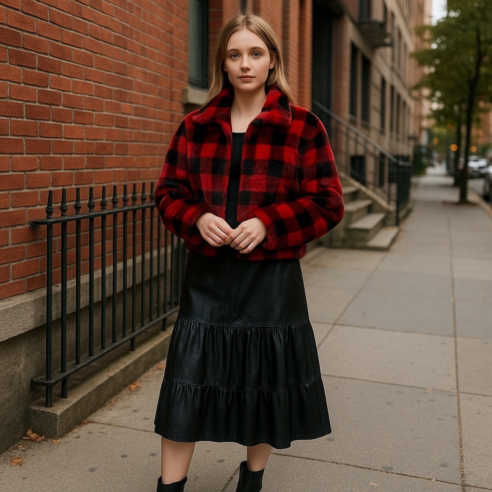 ❄️ Cato | Buffalo Plaid Faux Fur Jacket Various Sizes Available